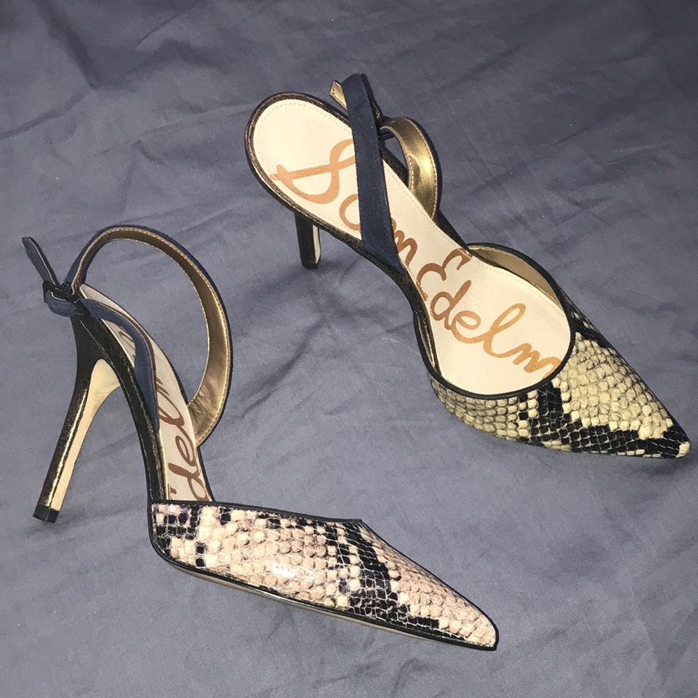 Sam Edelman snakeskin slingbacks